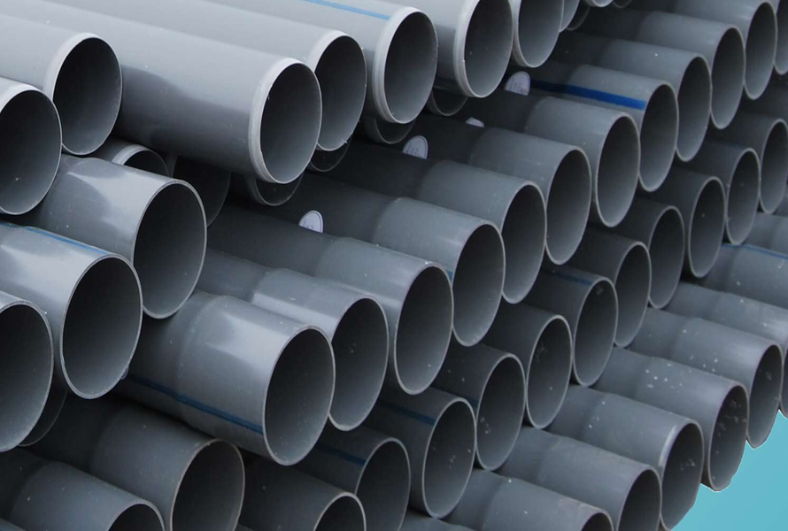 PVC plastic is used as plastic pipes for large projects.