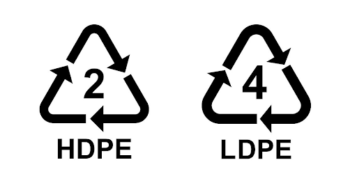 LDPE vs HDPE mã tái chế