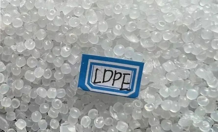 Low-density polyethylene (LDPE) has a density of approximately 0.91 to 0.93 g/cm³