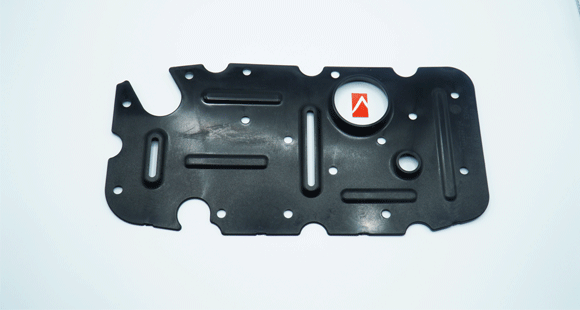 Fuel tank cover is also made of glass-filled polypropylene plastic.