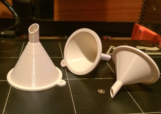 The process of 3D print a funnel only takes a few minutes