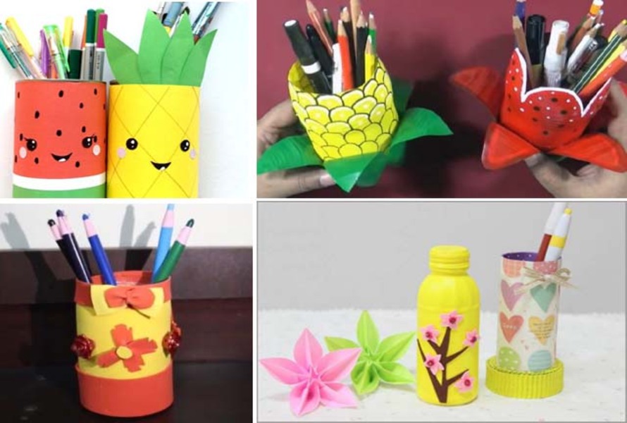 Fruit shaped recycled pencil case from plastic bottles