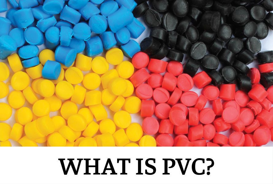 Hạt PVC với bốn màu đen, xanh, vàng, đỏ